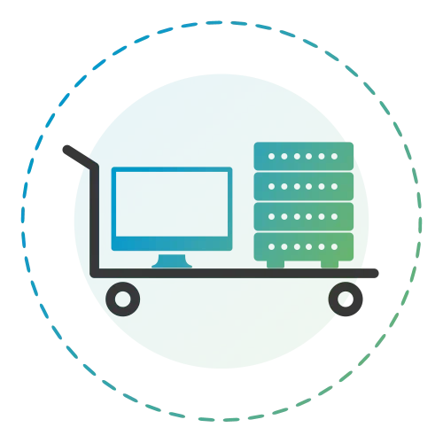 A trolley with IT equipment symbolising recovering value from retired IT equipment